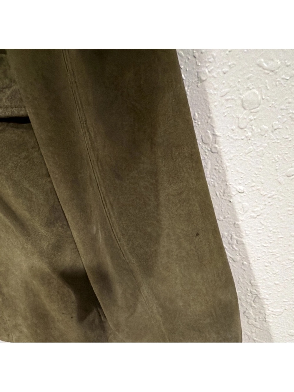 Vintage Y2K Eddie Bauer Olive Green Suede Jacket - Women's Casual Leather Coat - Picture 8 of 13